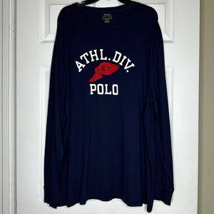 POLO by Ralph Lauren XXL navy blue p wing logo classic fit long sleeve t…